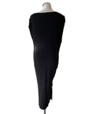 ALL SAINTS BLACK RIVERA TAVI JERSEY MIDI SHIFT DRESS SIZE L