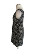 PRECIS PETITE BLACK & WHITE FLORAL PRINT PENCIL DRESS SIZE 14