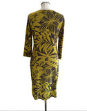 JAMES LAKELAND BROWN & LIME GREEN JERSEY STRETCH WRAP STYLE DRESS SIZE 44 UK 12