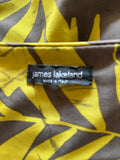 JAMES LAKELAND BROWN & LIME GREEN JERSEY STRETCH WRAP STYLE DRESS SIZE 44 UK 12