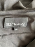 FRANK LYMAN BLACK BEAD TRIM FINE STRAP TIERED LAYERED SPECIAL OCCASION DRESS  SIZE 10