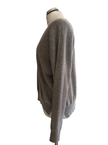 ATELIER WOOL & CASHMERE MIX GREY LONG SLEEVED JUMPER  SIZE L