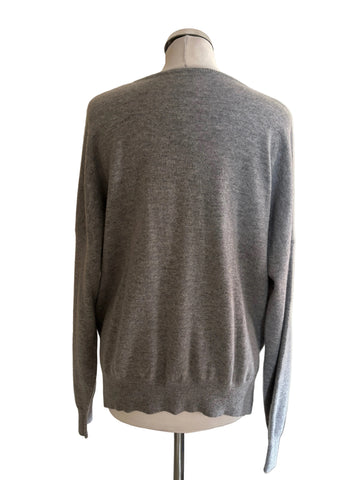 ATELIER WOOL & CASHMERE MIX GREY LONG SLEEVED JUMPER  SIZE L