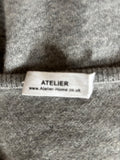 ATELIER WOOL & CASHMERE MIX GREY LONG SLEEVED JUMPER  SIZE L