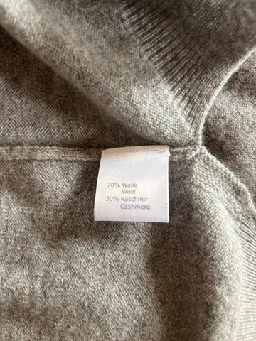 ATELIER WOOL & CASHMERE MIX GREY LONG SLEEVED JUMPER  SIZE L