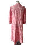 NOA NOA COTTON PINK & IVORY FLORAL PRINT TIERED MIDI DRESS SIZE 36 UK 8/10