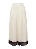 BRAND NEW REISS OSTI KNIFE PLEATED WHITE & NAVY TRIM MIDI SKIRT SIZE 8