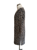 JAEGER GREY & BLACK PRINT V NECK SHORT SLEEVE SHIFT DRESS  SIZE 12