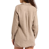 REISS 100% LINEN CAPRI BEIGE LONG SLEEVED SHIRT SIZE 8