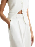 REISS TATUM WHITE CREPE WIDE LEG TROUSERS SIZE 8