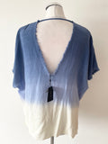 BRAND NEW MASSIMO DUTTI BLUE & IVORY RELAXED FIT TOP SIZE M
