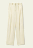 LILYSILK 100% MULBERRY SILK LILY WHITE WIDE LEG TROUSERS SIZE 4 UK 8