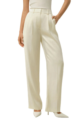 LILYSILK 100% MULBERRY SILK LILY WHITE WIDE LEG TROUSERS SIZE 4 UK 8