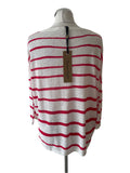 BRAND NEW PHASE EIGHT CHIKA RASPBERRY PINK & WHITE STRIPE LINEN BLEND JUMPER SIZE 14