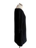 KEW BLACK WOOL MIX HALF SLEEVE SHIFT DRESS SIZE S