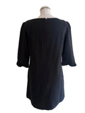 KEW BLACK WOOL MIX HALF SLEEVE SHIFT DRESS SIZE S