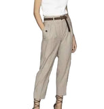 REISS MARTA BEIGE TWEED TAPERED TROUSERS SIZE 6
