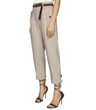 REISS MARTA BEIGE TWEED TAPERED TROUSERS SIZE 6