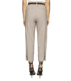 REISS MARTA BEIGE TWEED TAPERED TROUSERS SIZE 6