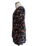 HUSH NAVY BLUE & RED FLORAL PRINT SHIFT DRESS  SIZE 8