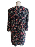 HUSH NAVY BLUE & RED FLORAL PRINT SHIFT DRESS  SIZE 8