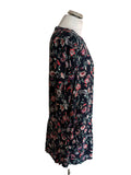 HUSH NAVY BLUE & RED FLORAL PRINT SHIFT DRESS  SIZE 8