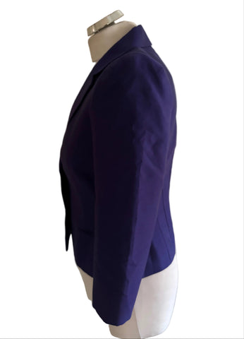BRAND NEW HOBBS VIOLET BLUE WOOL & SILK MIX FITTED JACKET  SIZE 10