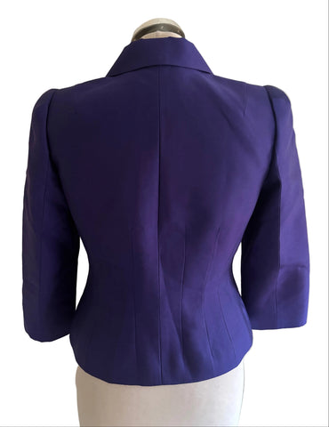 BRAND NEW HOBBS VIOLET BLUE WOOL & SILK MIX FITTED JACKET  SIZE 10