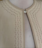 JAEGER SILK & LINEN MIX IVORY EDGE TO EDGE SPECIAL OCCASION DRESS COAT  SIZE 8