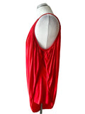 COAST CORAL ASYMMETRIC DRAPE SLEEVELESS PLAITED STRAPS TOP SIZE 14