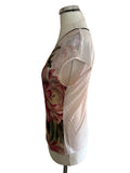 NEW TED BAKER ILENIA PINK FLORAL PRINT FRONT BODICE SLEEVELESS TOP SIZE 0/ XS