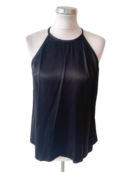 BRAND NEW BODEN BLACK SATIN OPEN SHOULDER TOP  SIZE 14