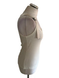 MINT VELVET OFF WHITE FINE RIB SLEEVELESS BUCKLE TRIM TOP SIZE M