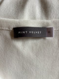 MINT VELVET OFF WHITE FINE RIB SLEEVELESS BUCKLE TRIM TOP SIZE M