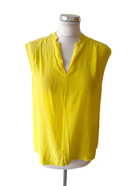LK BENNETT NEMA 100% SILK YELLOW SLEEVELESS TOP  SIZE 14