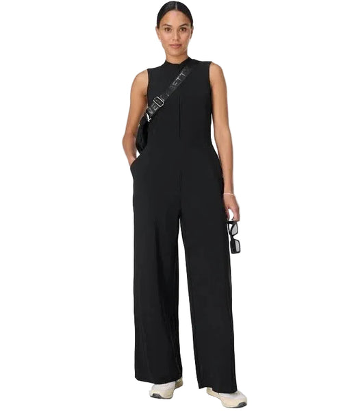 BRAND NEW SWEATY BETTY & EXPLORER WIDE LEG 30” BLACK JUMPSUIT SIZE S