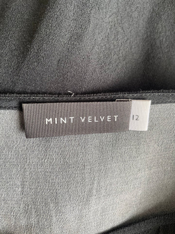 MINT VELVET BLACK & WHITE PRINT RELAXED FIT TOP SIZE 12