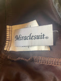 MIRACLESUIT BROWN SNAKESKIN SHIMMER SKIN TRIM SLIMMING SWIMSUIT SIZE 12