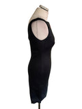 KAREN MILLEN NAVY & MULTI COLOURED FRONT SLEEVELESS PENCIL DRESS  SIZE 12