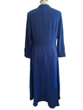 MARKS & SPENCER ROYAL BLUE 3/4 SLEEVED MIDI DRESS SIZE 12