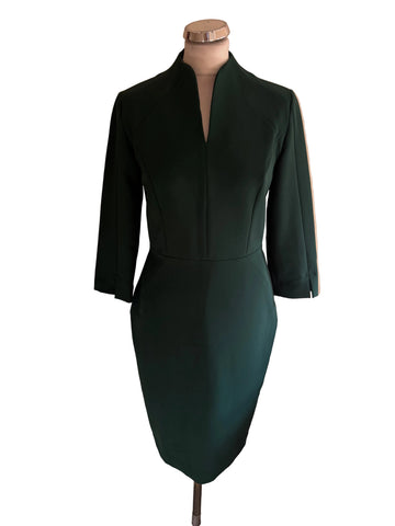 BRAND NEW LIBBY HANOVER BOTTLE GREEN 3/4 SLEEVE PENCIL DRESS SIZE 10