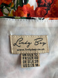 LINDY BOP COTTON ORANGE FLORAL PRINT FIT & FLARE DRESS  SIZE 12