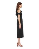 WHISTLES MIA BLACK FRILLED NECK COLD SHOULDER CROPPED LEG JUMPSUIT SIZE 8