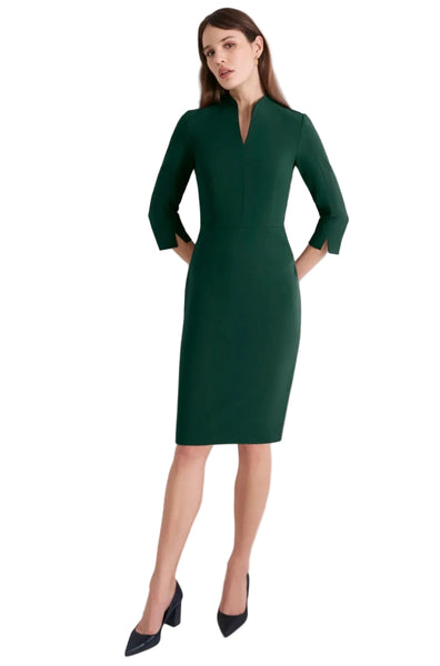 BRAND NEW LIBBY HANOVER BOTTLE GREEN 3/4 SLEEVE PENCIL DRESS SIZE 10