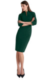 BRAND NEW LIBBY HANOVER BOTTLE GREEN 3/4 SLEEVE PENCIL DRESS SIZE 10