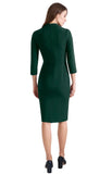 BRAND NEW LIBBY HANOVER BOTTLE GREEN 3/4 SLEEVE PENCIL DRESS SIZE 10