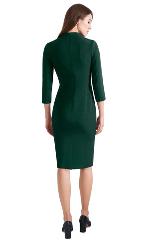 BRAND NEW LIBBY HANOVER BOTTLE GREEN 3/4 SLEEVE PENCIL DRESS SIZE 10