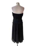 COAST BLACK SPECIAL OCCASION FLOATY FULL SKIRT & STRAPLESS BUSTIER TOP SIZE 14