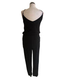 ME+EM BLACK SPAGHETTI STRAP DRAWSTRING WAIST JUMPSUIT  SIZE 10