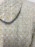 LK BENNETT DUCK EGG & BEIGE GOLD WEAVE COLLARED JACKET SIZE 8